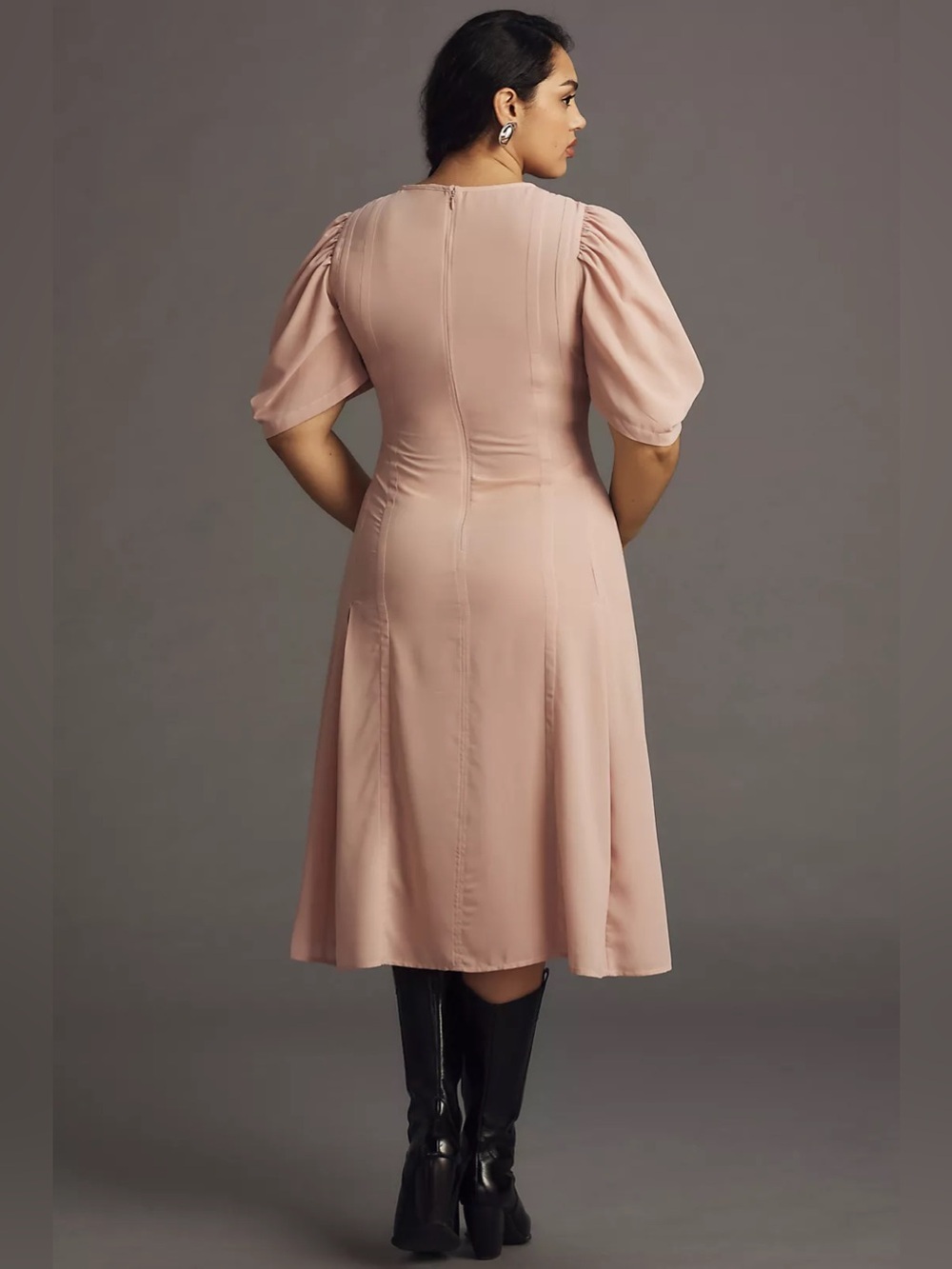 By Anthropologie Modern Sheer Midi Dress in blush pink NWT 12 feminine coquette - Picture 6 of 10